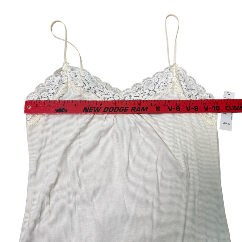 Worthington Lace Trim Cami Tank Top Cream Women's Size Large NWT Y2K - Picture 6 of 7